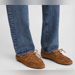 $168 Madewell Jamie Boat Shoe Suede 10 Acorn